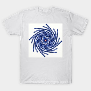 Blue orange abstract design T-Shirt